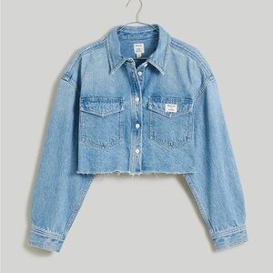 Madewell x Molly Dickson Denim Oversized Crop Shirt